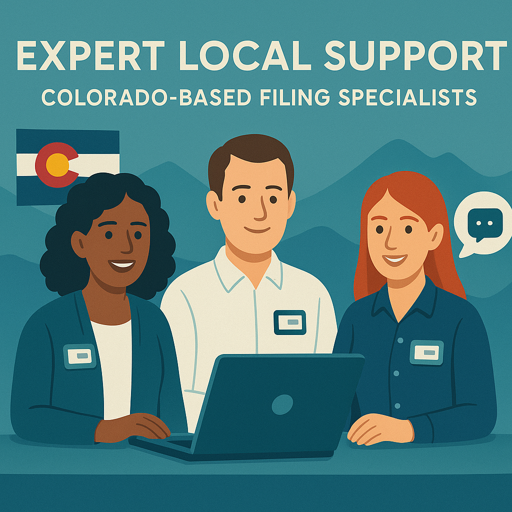Expert Local Support - Colorado-based filing specialists team